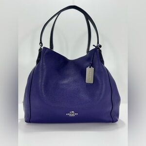 COACH Maggie in Purple Pebbled Leather Women's Shoulder Bag